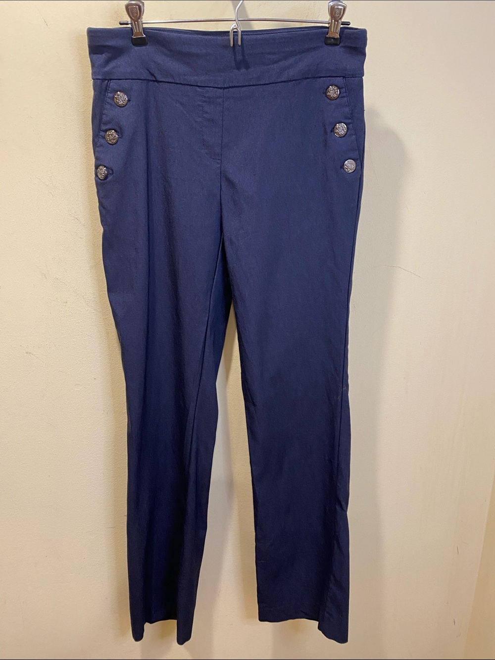 Roz & Ali Classic Navy High-Waist Stretch  Pants Sz 6